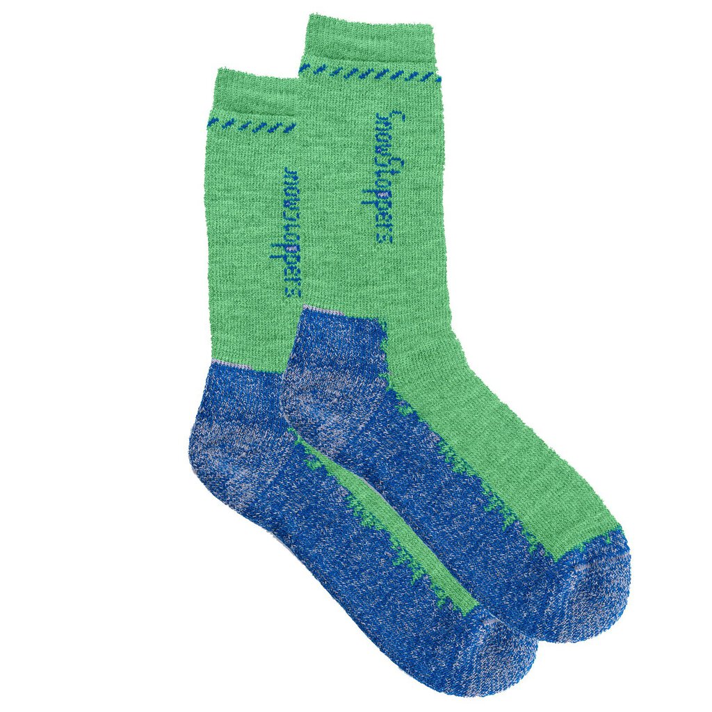 SnowStoppers Peruvian Alpaca Socks, Green/Blue