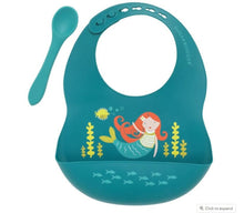 Load image into Gallery viewer, Sugarbooger Fresh & Messy Bib & Spoon Set Isla the Mermaid