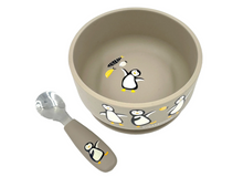 Load image into Gallery viewer, Sugarbooger Fresh & Messy Suction Bowl & Spoon Gift Set Penguin