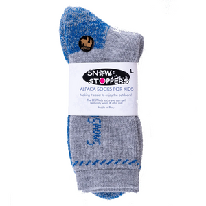 SnowStoppers Peruvian Alpaca Socks Grey/Blue