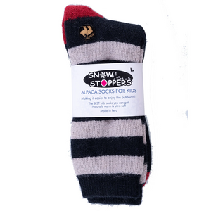 SnowStoppers Peruvian Alpaca Socks, Black & White Striped