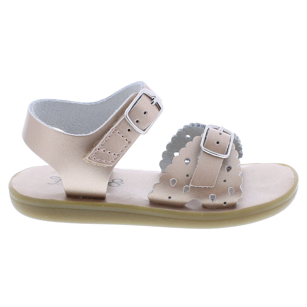 Footmates Eco-Ariel Sandal, Rose Gold (Tiny/Toddler/Child/Youth)
