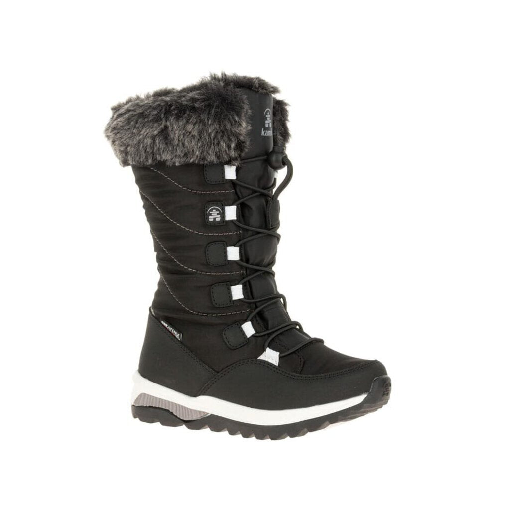 Kamik Prairie Waterproof Snow Boot, Black/White (Child/Youth)