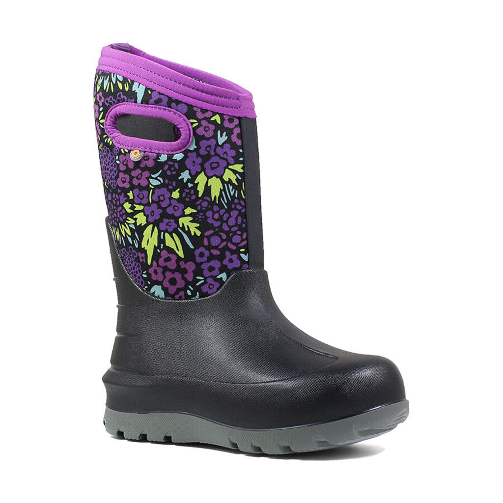 Bogs Neo-Classic Northwest Garden. Black Multi (Youth)