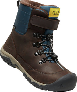 Keen Greta Waterproof Boot, Coffee Bean/Blue Wing Teal (Child/Youth)