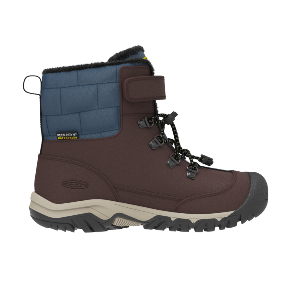 Keen Greta Waterproof Boot, Coffee Bean/Blue Wing Teal (Child/Youth)