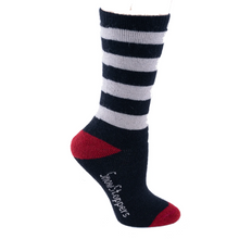 Load image into Gallery viewer, SnowStoppers Peruvian Alpaca Socks, Black &amp; White Striped
