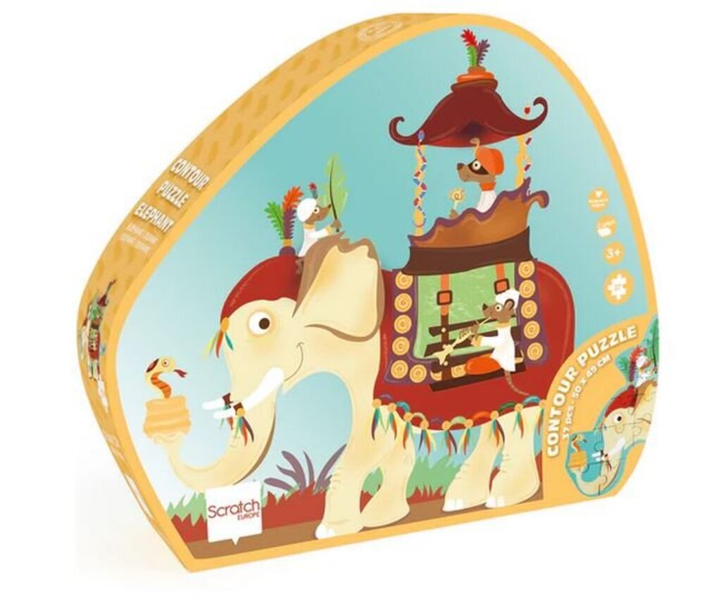 Scratch Contour Puzzle Elephant