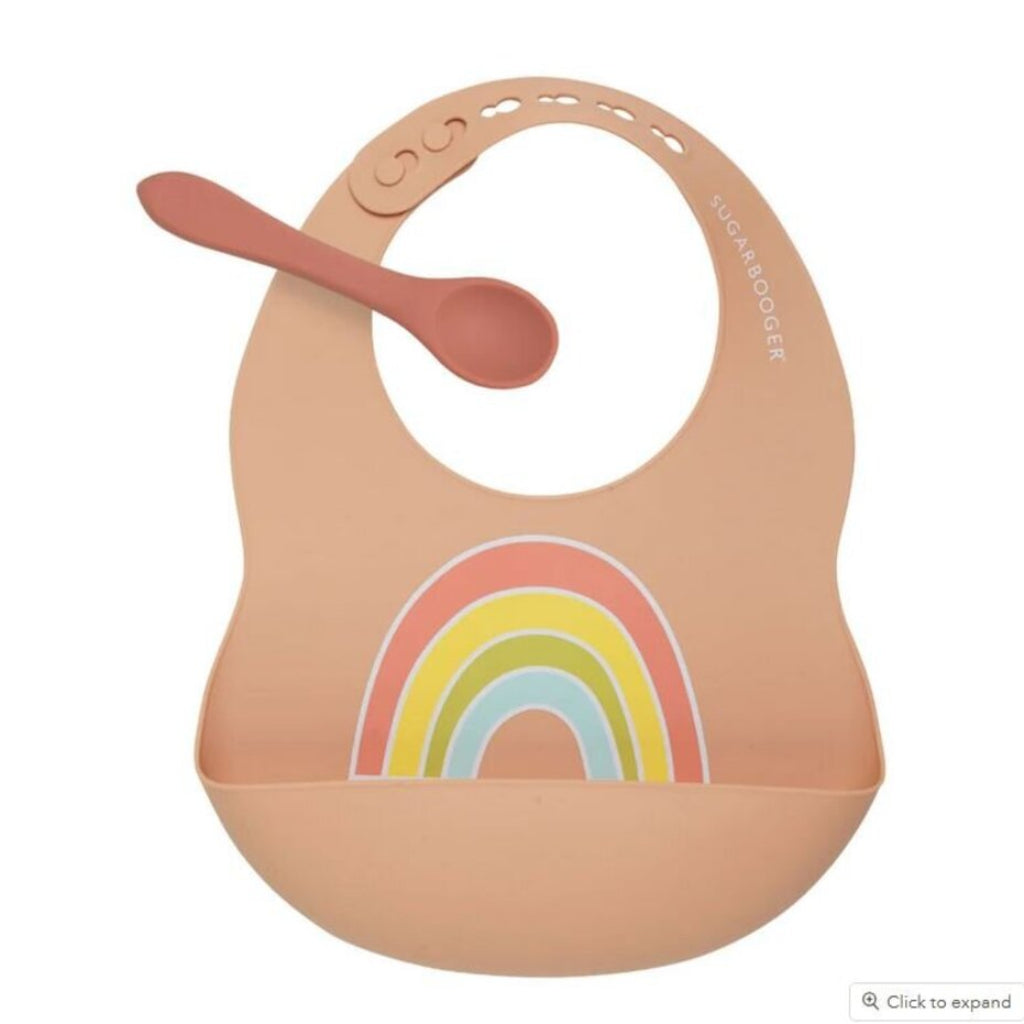 Sugarbooger Fresh & Messy Bib + Spoon Set Rainbow