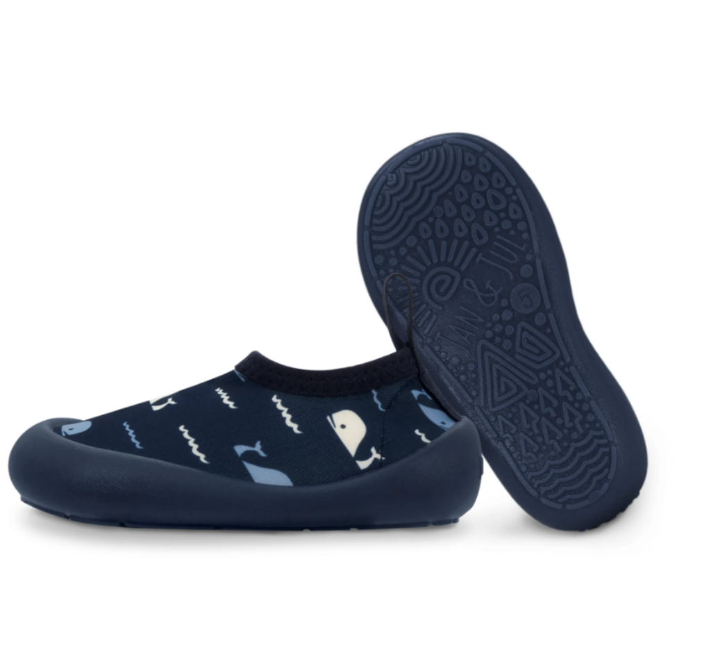 Jan & Jul Water Shoes Navy Whale Tales
