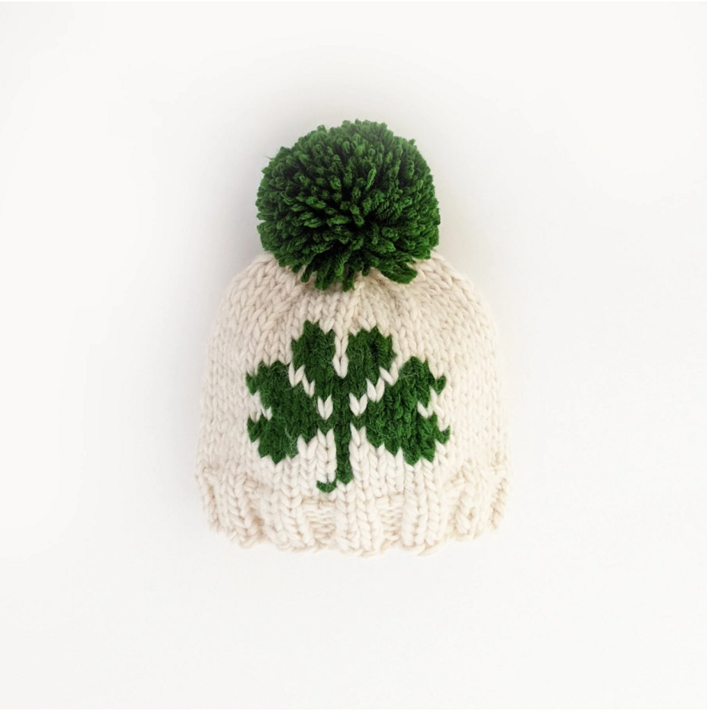 Huggalugs Shamrock Knit Beanie Hat