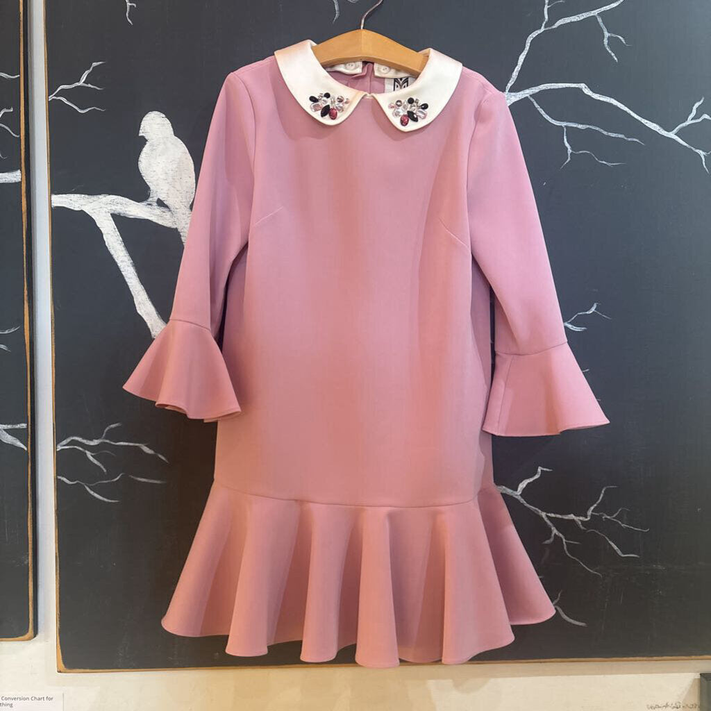 Milly Minis Pink Jeweled Collar Fancy Dress 10