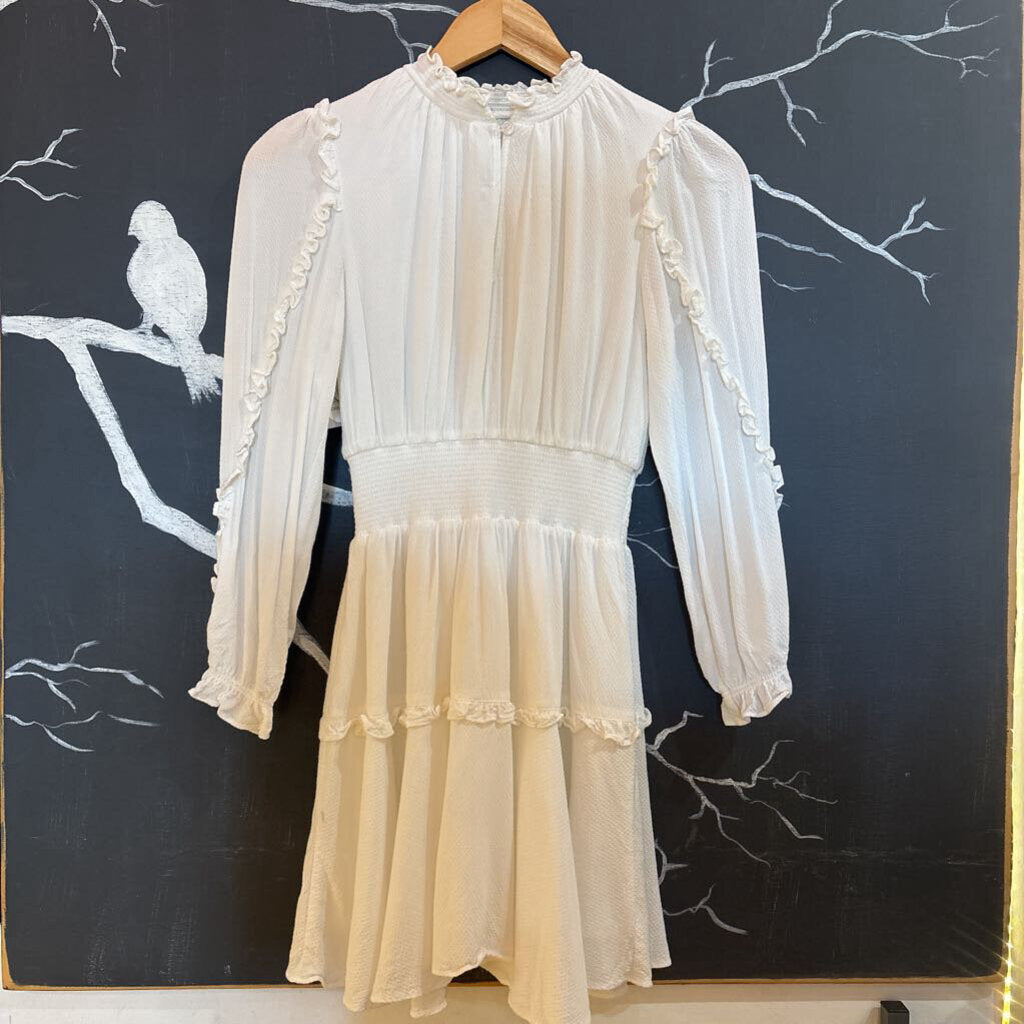 Designer Remix White Layered LS Fancy Dress 12