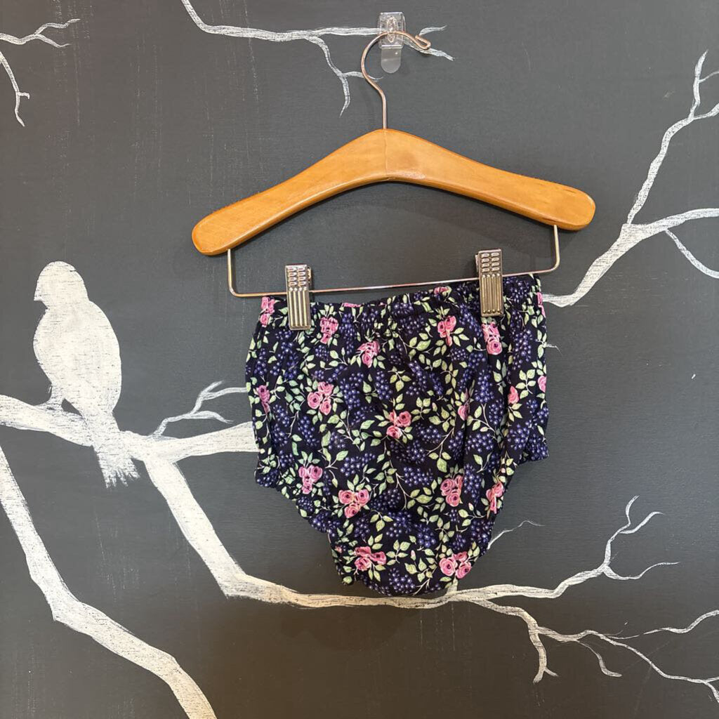 Sergent Major Navy Purple Pink Floral Fancy SS Dress w/ Bloomers 24m