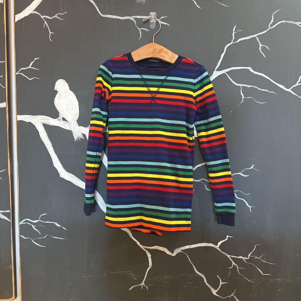 Primary Black Rainbow Stripe LS & Pant Pj 8-9