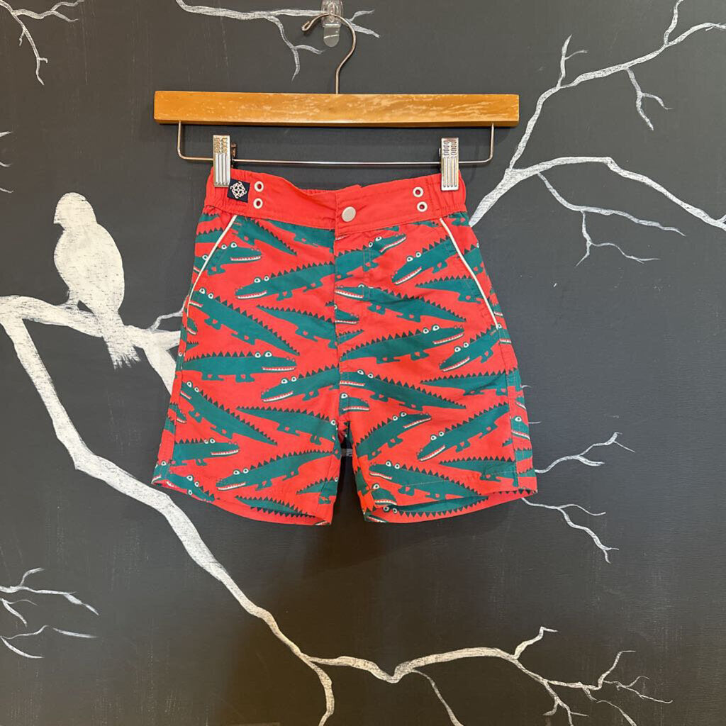Andy & Evan Orange Crocodile Swim Shorts 5