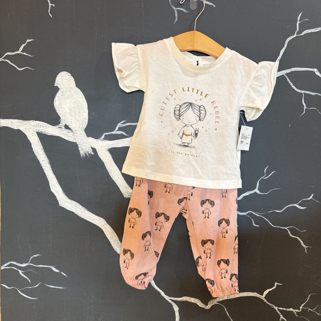 Baby Gap White Cutest Little Rebel SS & Pant 6-12m *NEW