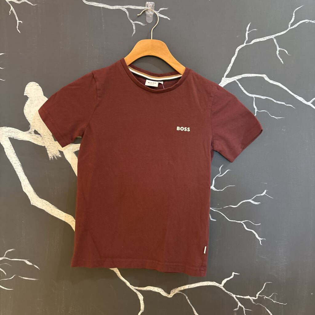 Boss Marroon Logo SS Tee 8