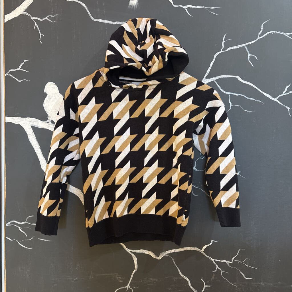 Boss Black Tan White Hooded LS Sweater 8