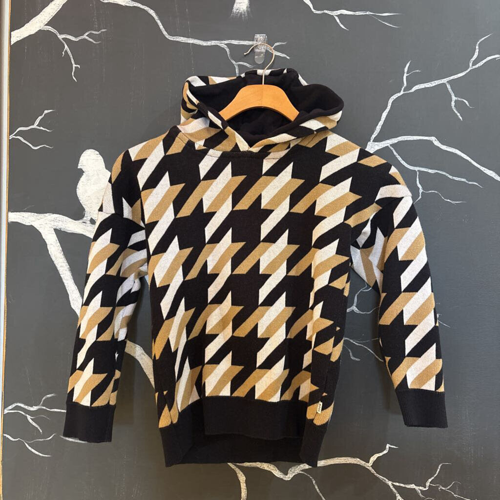 Boss Black Tan White Hooded LS Sweater 8
