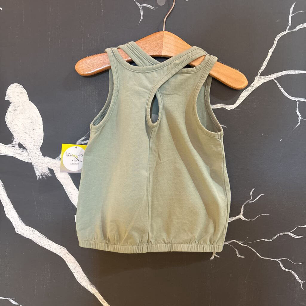 Deux Par Deux Green Pink Flower Tank & Short Set 4