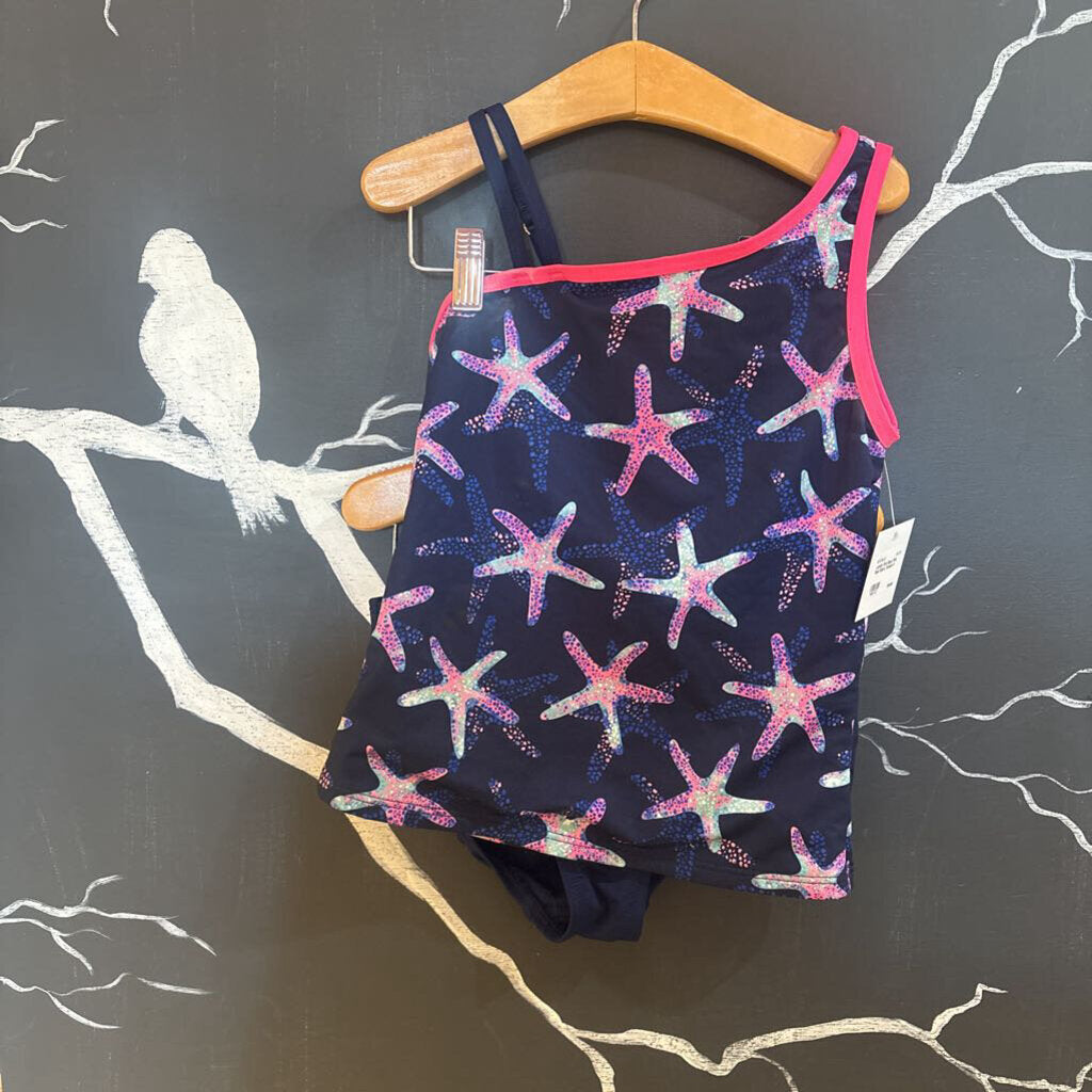 Lands' End Blue Pink Sea Stars Tankini 8