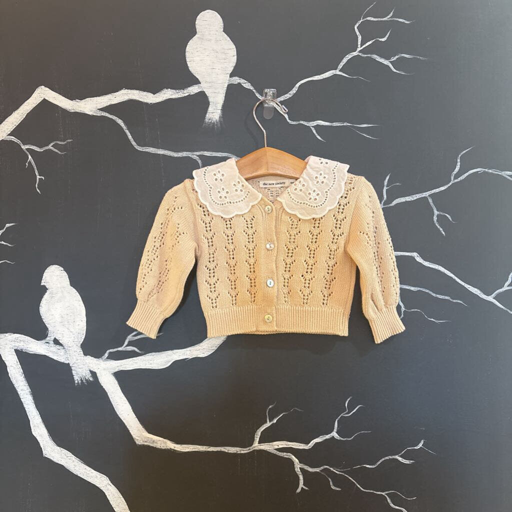 The New Society Cream Eyelet Collar Sweater 6m