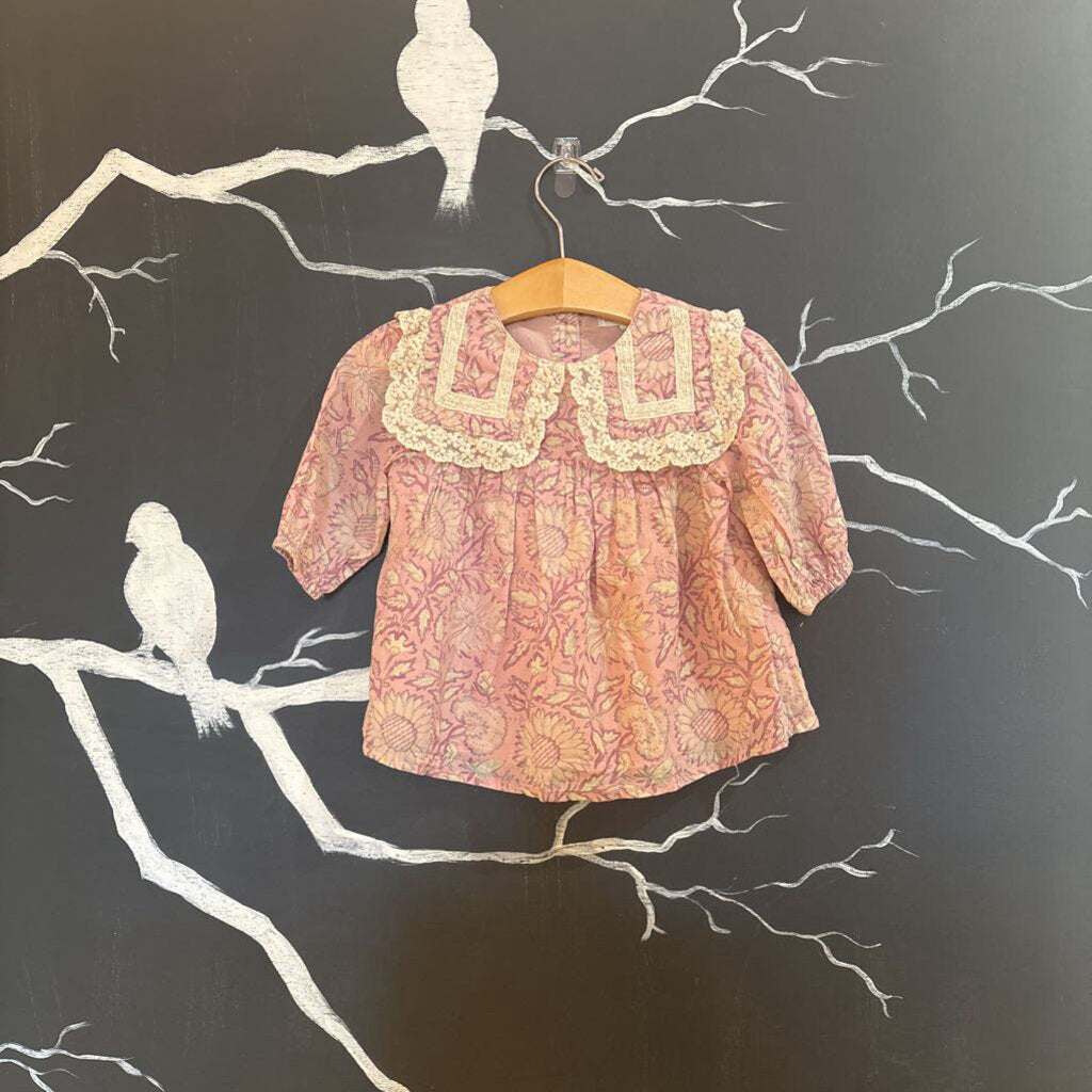 Louise Misha Pink Floral LS Dress 6m