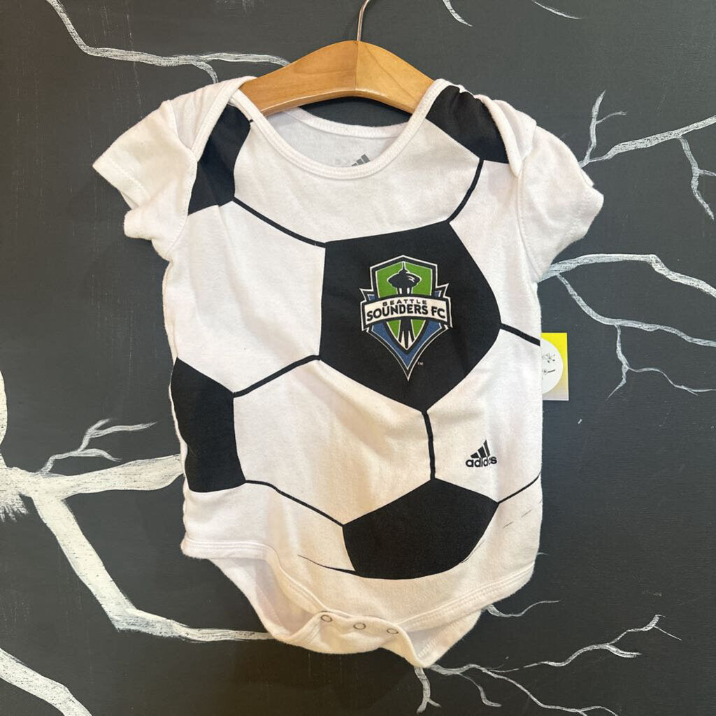 Adidas B&W Soccer Sounders SS Onesie 24m