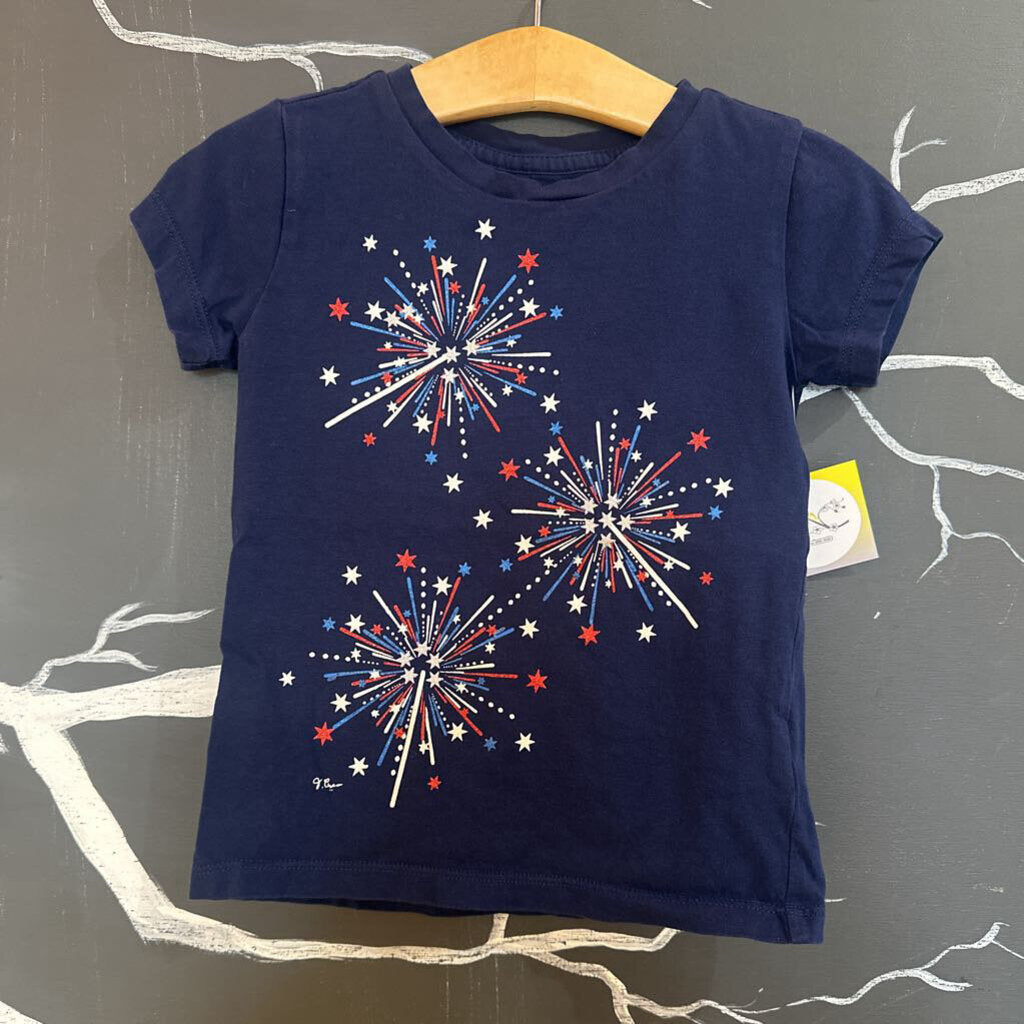 Crewcuts Blue Fireworks SS Tee 2-3