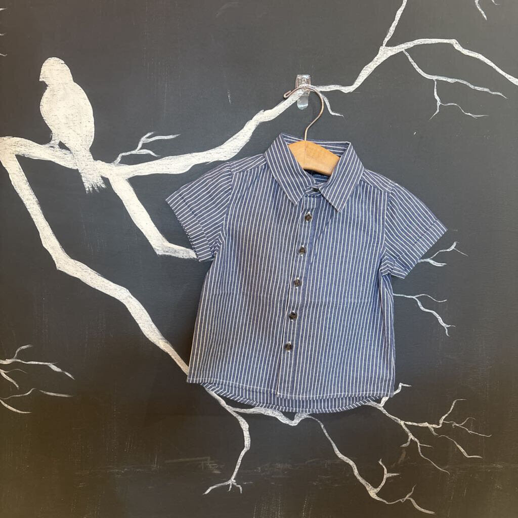 Bardot Jr. Blue Stripe SS Button-up 9-12m
