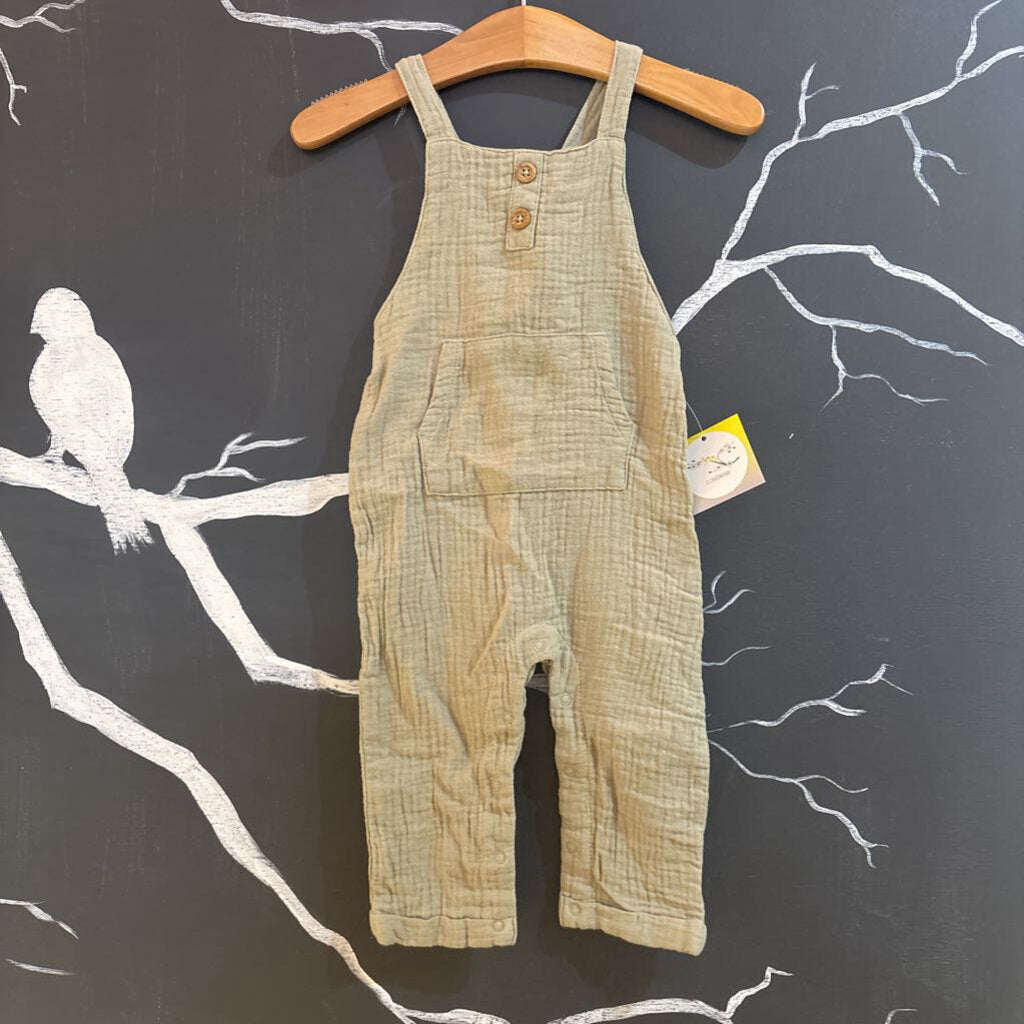 Grayson Mini Sage Green Overalls 6-9m
