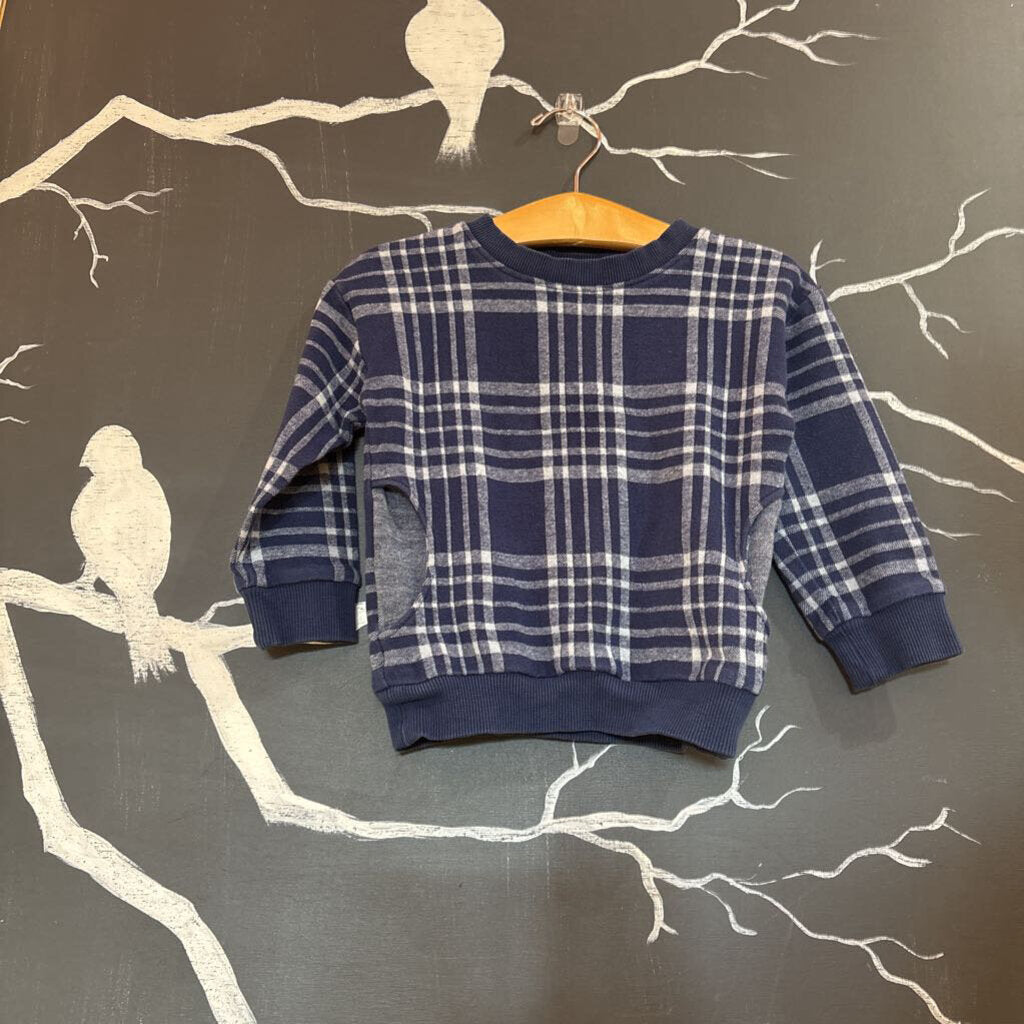 Hanna Andersson Blue Plaid Sweatshirt 2
