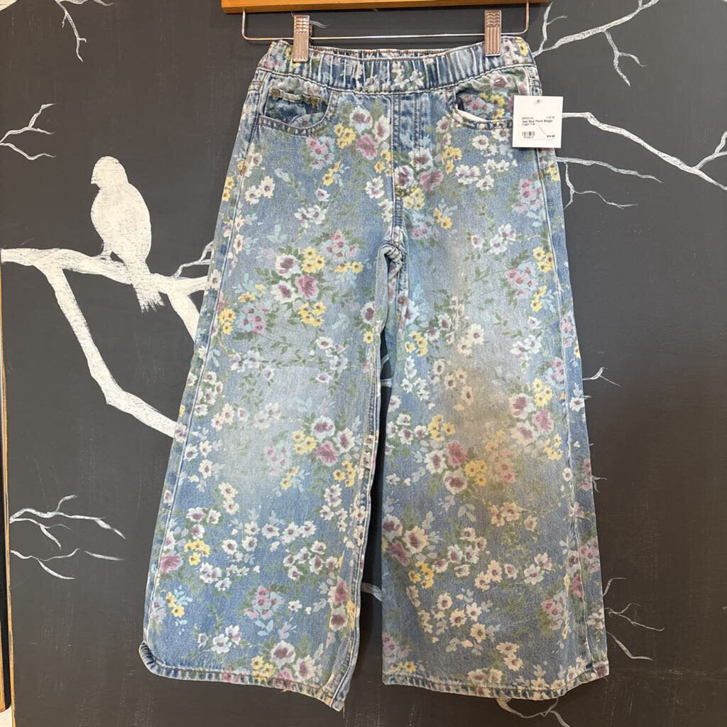 Gap Blue Floral Baggy Capri 7-8