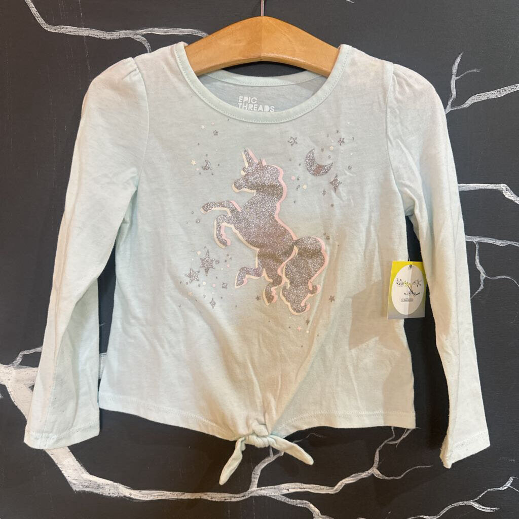 Epic Threads Blue Unicorn LS Tee 4T