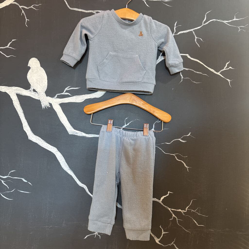 Baby Gap Blue Fleece Sweatshirt & Pant Set 6-9m