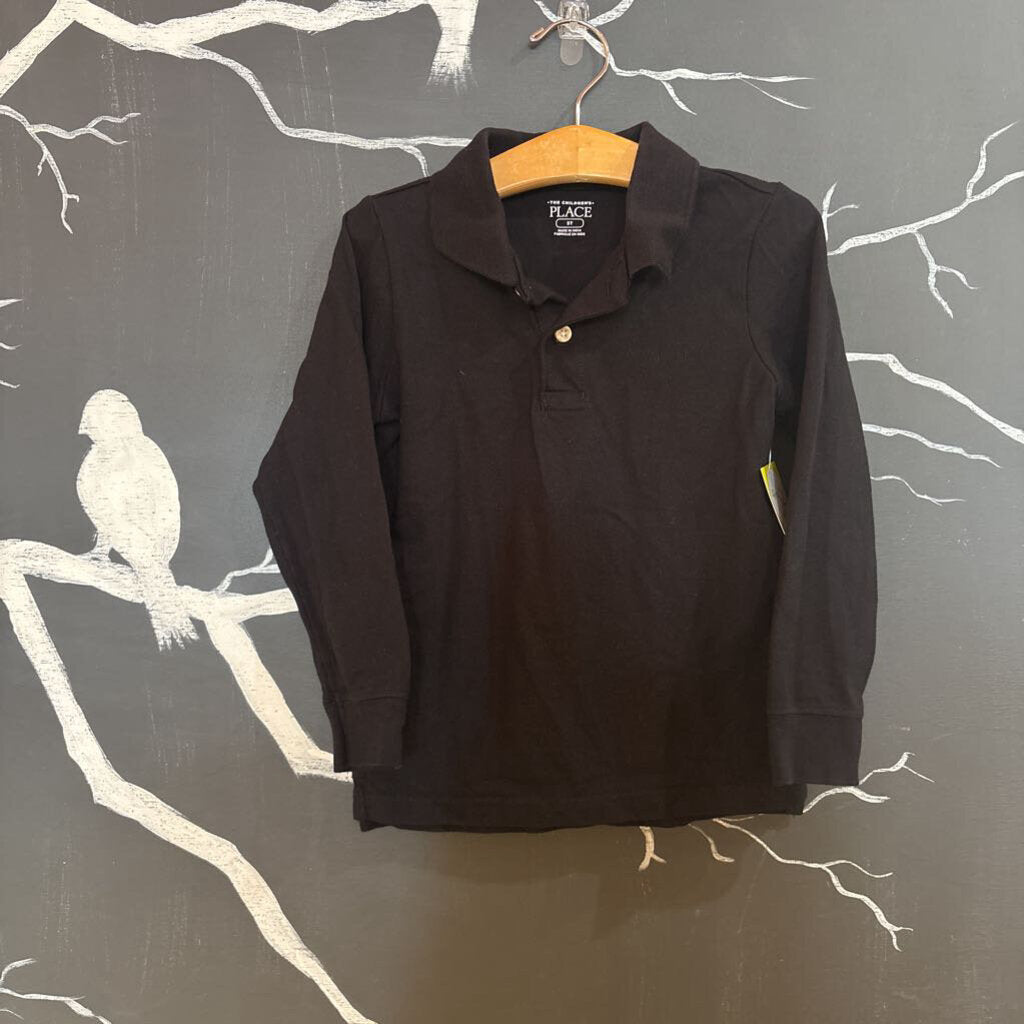 Children's Place Black LS Polo 5