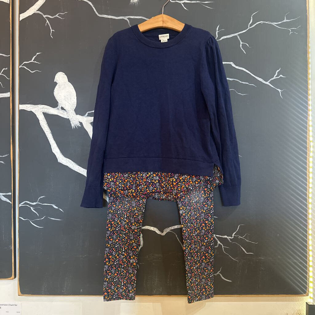 Crewcuts Navy Sweater & Floral leggings10