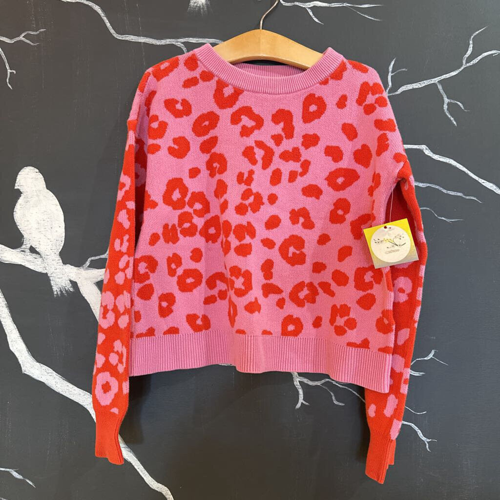GapKids Pink/Red Cheetah Print Sweater 10-12