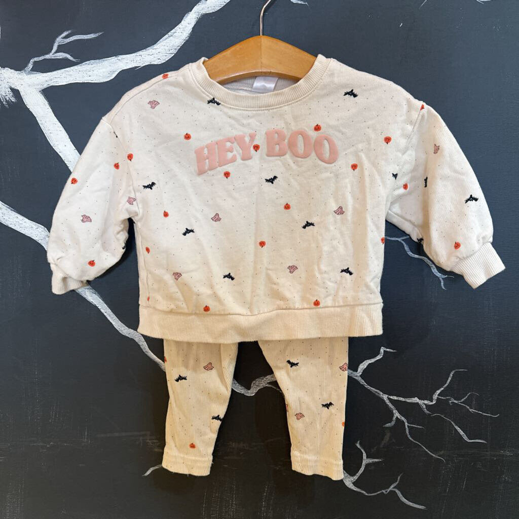 Carters White 'boo" 2P Set 18 M