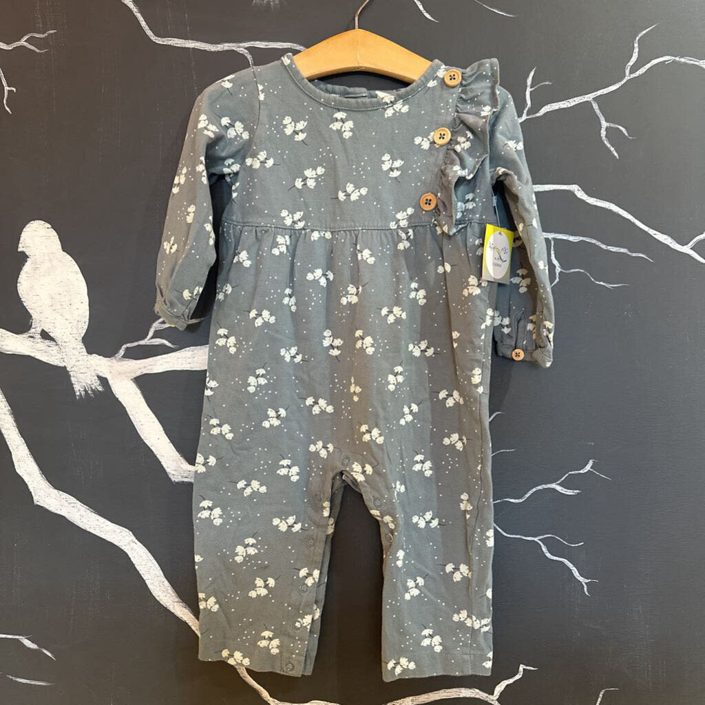 City Mouse Blue Floral Jumpsuit 12-18mo