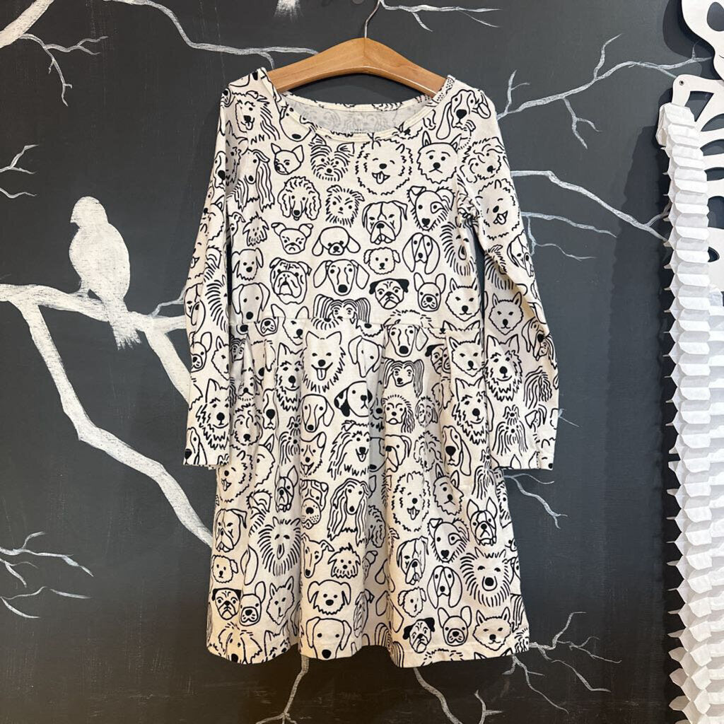 Winter Water Factory B&W Dog Heads LS Dress 6