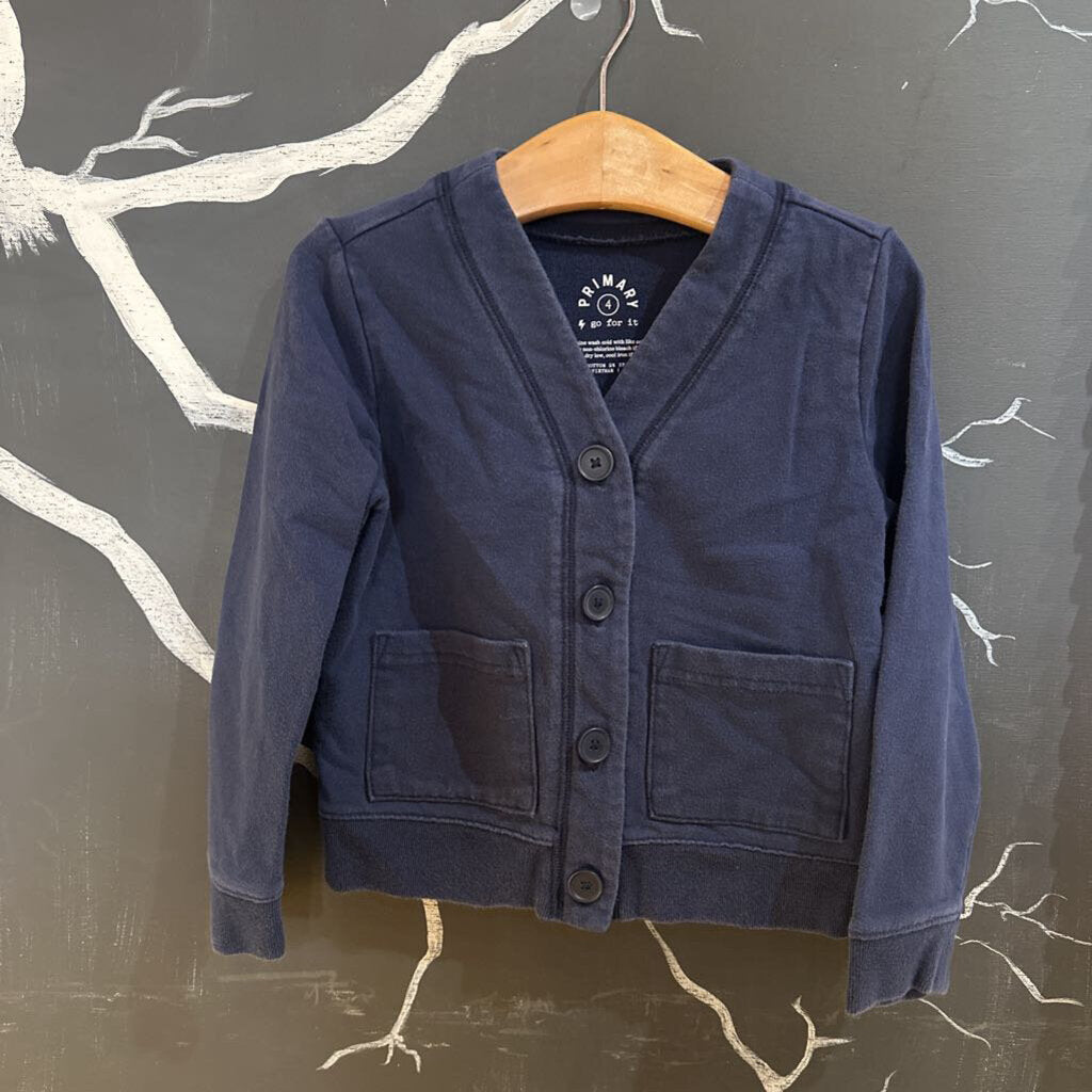 Primary Navy Blue Button-up Sweater 4