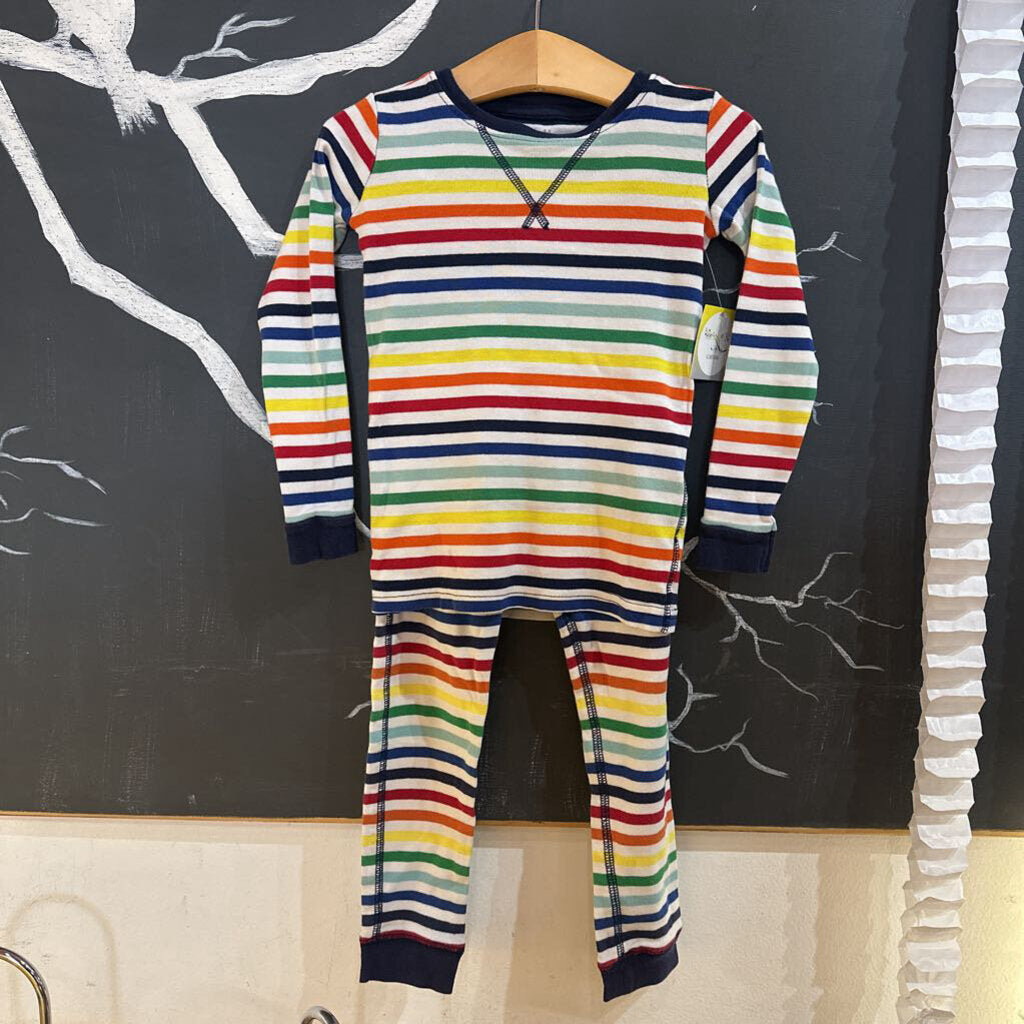 Primary Rainbow Striped PJ's 4/5