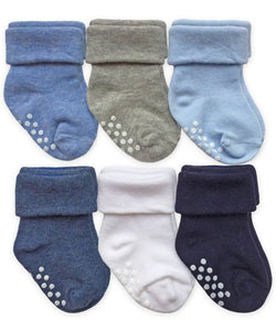 Jefferies 6-pack Non-Skid Turn Cuff Socks