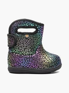 Baby Bogs II Rainbow Leopard Boot, Black Multi (Toddler/Child)