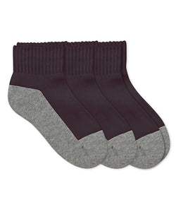 Jefferies 3-pack Quarter Socks, Black/Grey