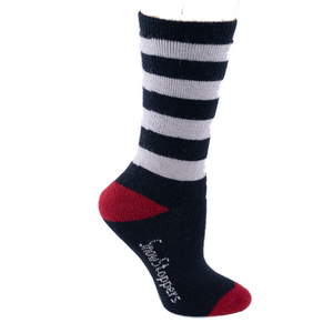 SnowStoppers Peruvian Alpaca Socks, Black & White Striped